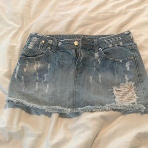 Distressed Jean Skirt